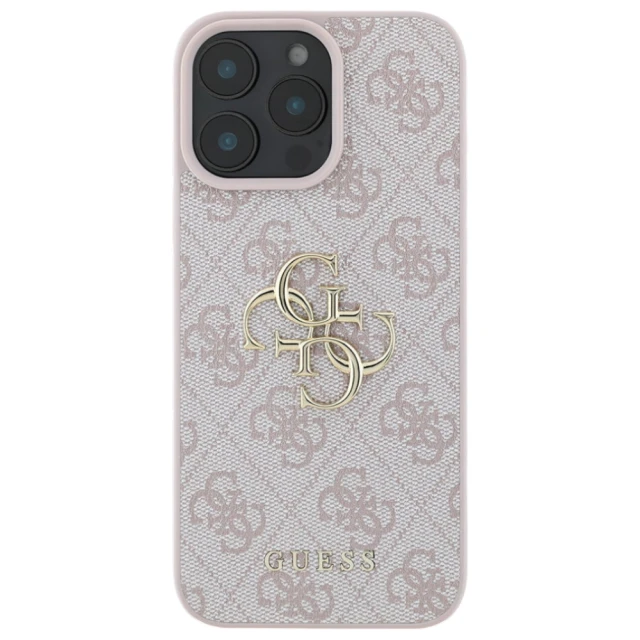 Чохол Guess 4G Big Metal Logo для iPhone 16 Pro Pink (GUHCP16L4GMGPI)