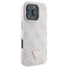Чохол Guess Leather 4G Triangle Strass для iPhone 16 Pro Max Pink (GUHCP16XP4TDPP)