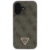 Чохол Guess Leather 4G Triangle Strass для iPhone 16 Brown (GUHCP16SP4TDPW)