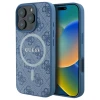 Чохол Guess 4G Collection Leather Metal Logo для iPhone 16 Pro Blue with MagSafe (GUHMP16LG4GFRB)