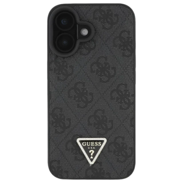 Чохол Guess Leather 4G Triangle Strass для iPhone 16 Plus Black (GUHCP16MP4TDPK)