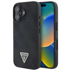 Чохол Guess Leather 4G Triangle Strass для iPhone 16 Plus Black (GUHCP16MP4TDPK)