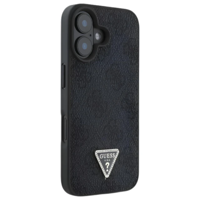 Чохол Guess Leather 4G Triangle Strass для iPhone 16 Plus Black (GUHCP16MP4TDPK)