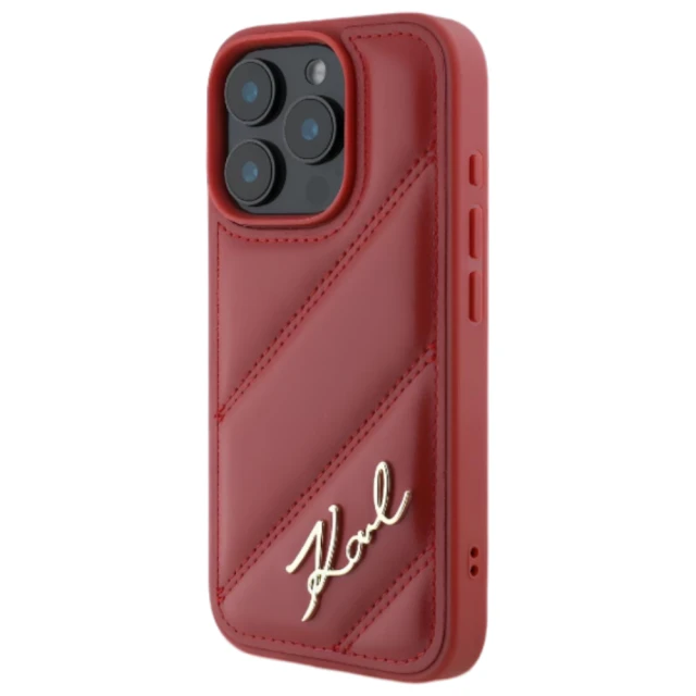 Чохол Karl Lagerfeld Quilted Signature для iPhone 16 Pro Max Red (KLHCP16XPQDSMGR)