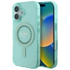 Чохол Guess IML Rhinestones для iPhone 16 Green with MagSafe (GUHMP16SPFTDTEN)