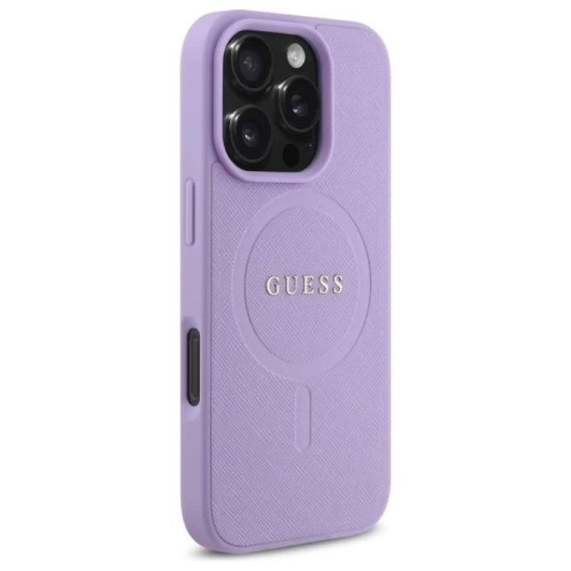 Чохол Guess Saffiano для iPhone 16 Pro Max Purple with MagSafe (GUHMP16XPSAHMCU)