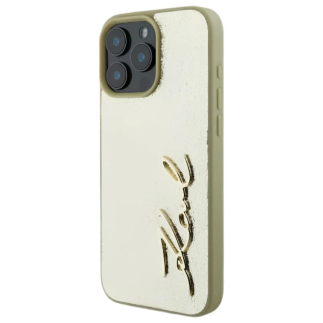 Чохол Karl Lagerfeld Metal Signature для iPhone 16 Pro Gold (KLHCP16LPFMFBKMD)