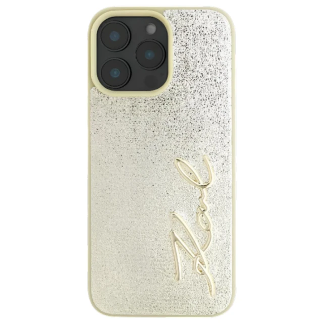 Чохол Karl Lagerfeld Metal Signature для iPhone 16 Pro Gold (KLHCP16LPFMFBKMD)