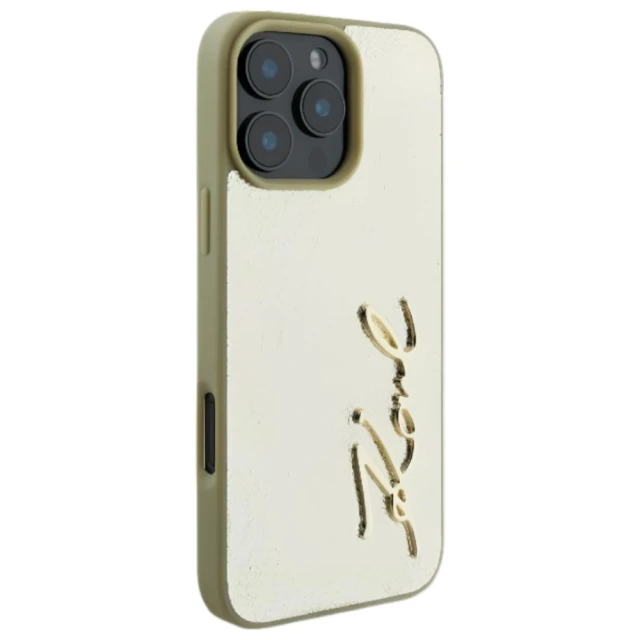 Чохол Karl Lagerfeld Metal Signature для iPhone 16 Pro Gold (KLHCP16LPFMFBKMD)