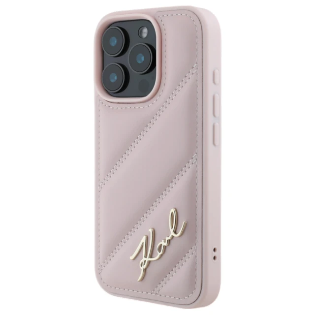 Чохол Karl Lagerfeld Quilted Signature для iPhone 16 Pro Max Pink (KLHCP16XPQDSMGP)