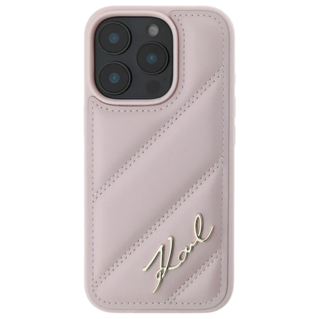 Чохол Karl Lagerfeld Quilted Signature для iPhone 16 Pro Max Pink (KLHCP16XPQDSMGP)