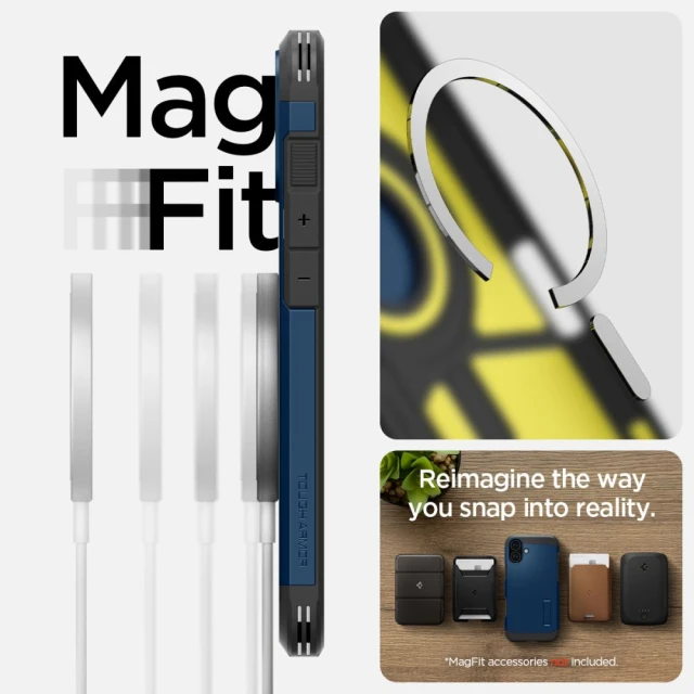 Чехол Spigen Tough Armor для iPhone 16 Navy Blue with MagSafe (ACS08217)
