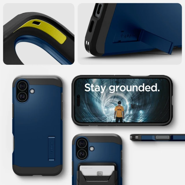 Чехол Spigen Tough Armor для iPhone 16 Navy Blue with MagSafe (ACS08217)