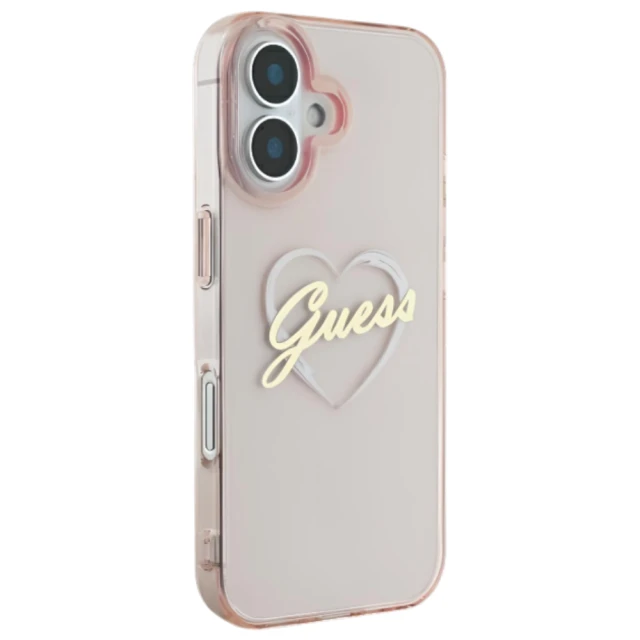 Чохол Guess IML Heart для iPhone 16 Pink (GUHCP16SHCHGSPP)