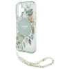 Чохол Guess IML Flowers with Pearl Strap для iPhone 16 Plus Green with MagSafe (GUHMP16MHFWBRCESN)