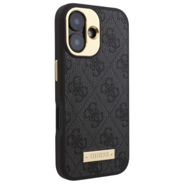 Чохол Guess 4G Logo Plate для iPhone 16 Plus Black with MagSafe (GUHMP16MU4GPRK)