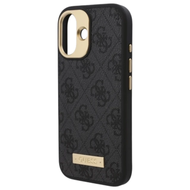 Чохол Guess 4G Logo Plate для iPhone 16 Plus Black with MagSafe (GUHMP16MU4GPRK)