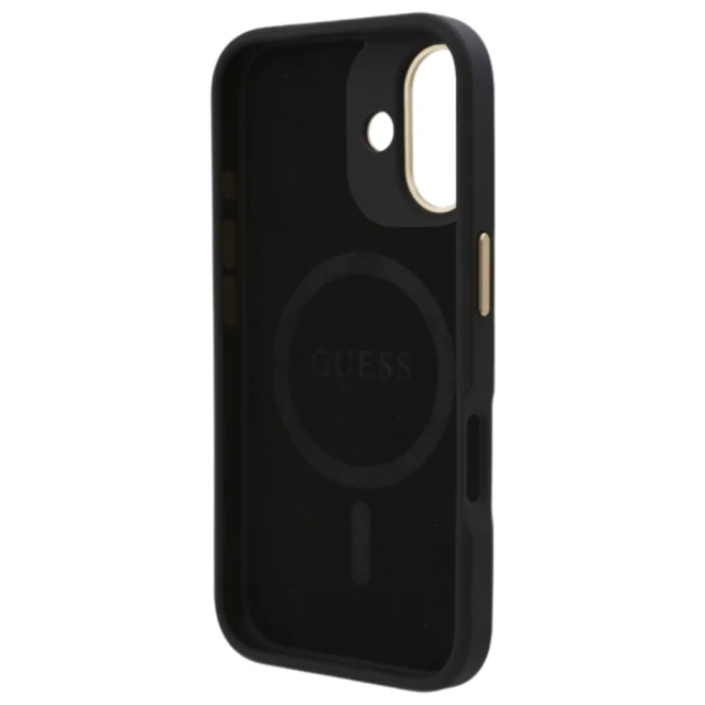 Чохол Guess 4G Logo Plate для iPhone 16 Plus Black with MagSafe (GUHMP16MU4GPRK)