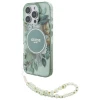 Чохол Guess IML Flowers with Pearl Strap для iPhone 16 Pro Green with MagSafe (GUHMP16LHFWBRCESN)