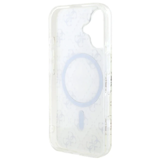 Чохол Guess IML 4G Background для iPhone 16 White with MagSafe (GUHMP16SH4DTEH)