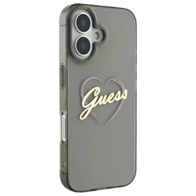 Чехол Guess IML Heart для iPhone 16 Black (GUHCP16SHCHGSPK)