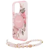 Чохол Guess IML Flowers with Pearl Strap для iPhone 16 Pro Pink with MagSafe (GUHMP16LHFWBRCESP)