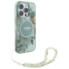 Чохол Guess IML Flowers with Pearl Strap для iPhone 16 Pro Max Green with MagSafe (GUHMP16XHFWBRCESN)