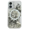Чохол Guess Liquid Glitter Flower для iPhone 16 Beige with MagSafe (GUHMP16SLFMWTE)