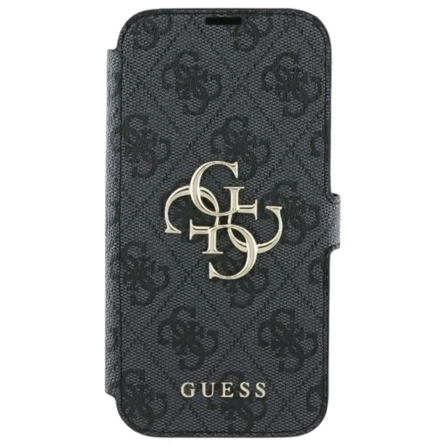 Чохол-книжка Guess 4G Big Metal Logo для iPhone 16 Black (GUBKP16S4GMGGR)