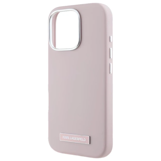 Чохол Karl Lagerfeld FW Metal Plate для iPhone 16 Pro Pink with MagSafe (KLHMP16LPGMSRPP)
