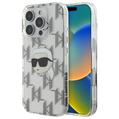 Чехол Karl Lagerfeld IML Karl Head & Monogram для iPhone 16 Pro Transparent (KLHCP16LHKLPKHT)