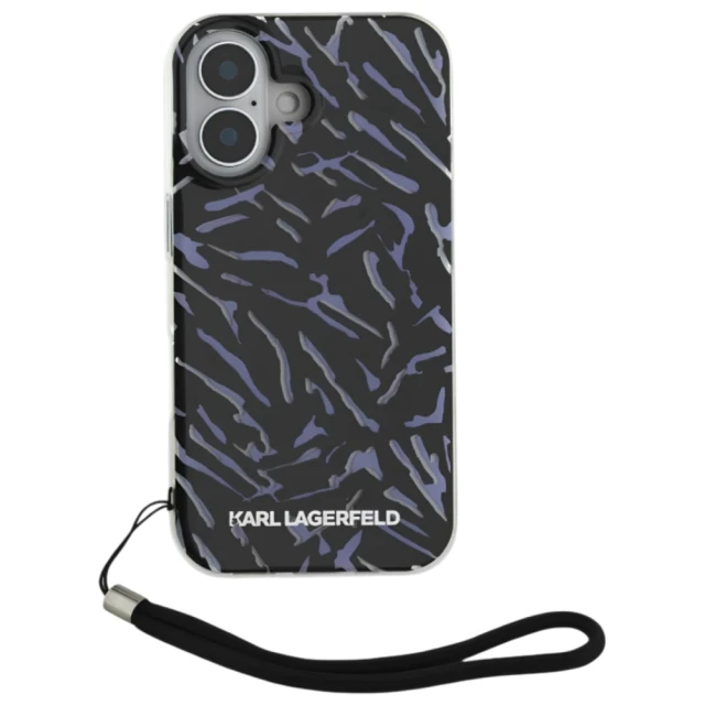 Чохол Karl Lagerfeld IML Zebra Pattern & Cord для iPhone 16 Purple (KLHCP16SHZBPKCCU)