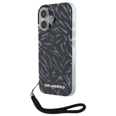 Чохол Karl Lagerfeld IML Zebra Pattern & Cord для iPhone 16 Purple (KLHCP16SHZBPKCCU)