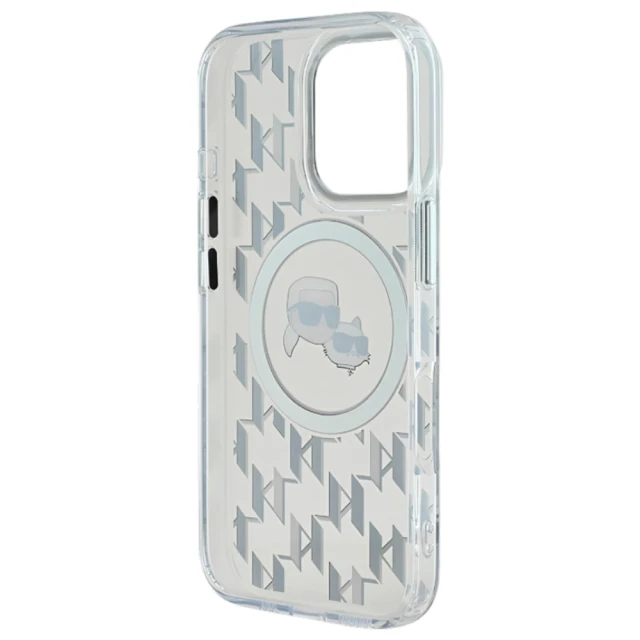 Чохол Karl Lagerfeld IML Monogram Karl & Choupette Head для iPhone 16 Pro Transparent with MagSafe (KLHMP16LHMCKMHT)