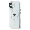 Чохол Karl Lagerfeld IML Metal Karl Head для iPhone 16 White with MagSafe (KLHMP16SHLSKIH)