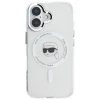 Чохол Karl Lagerfeld IML Metal Karl Head для iPhone 16 White with MagSafe (KLHMP16SHLSKIH)