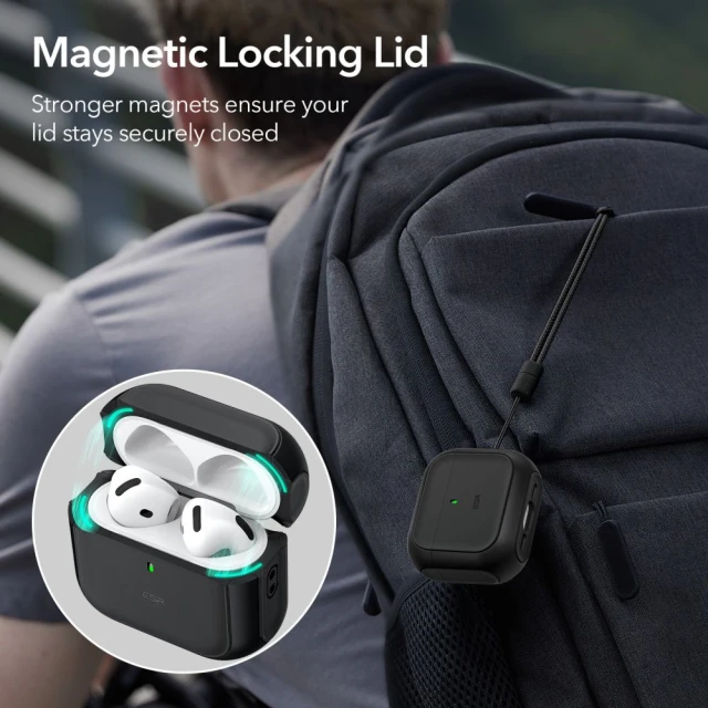 Чохол для навушників ESR Orbit Halolock для AirPods 4 Black with MagSafe (4894240217580)
