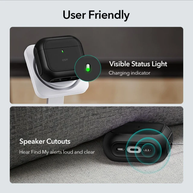 Чохол для навушників ESR Orbit Halolock для AirPods 4 Black with MagSafe (4894240217580)