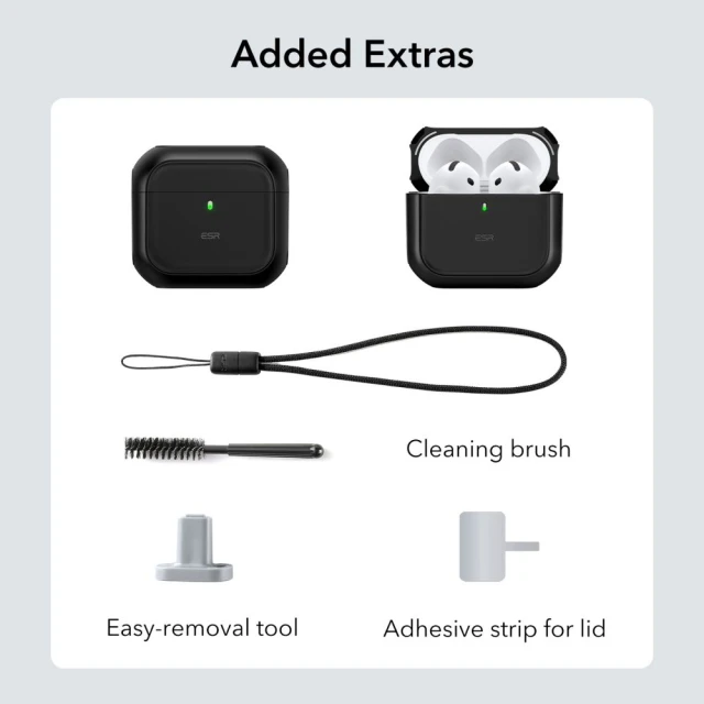 Чохол для навушників ESR Orbit Halolock для AirPods 4 Black with MagSafe (4894240217580)