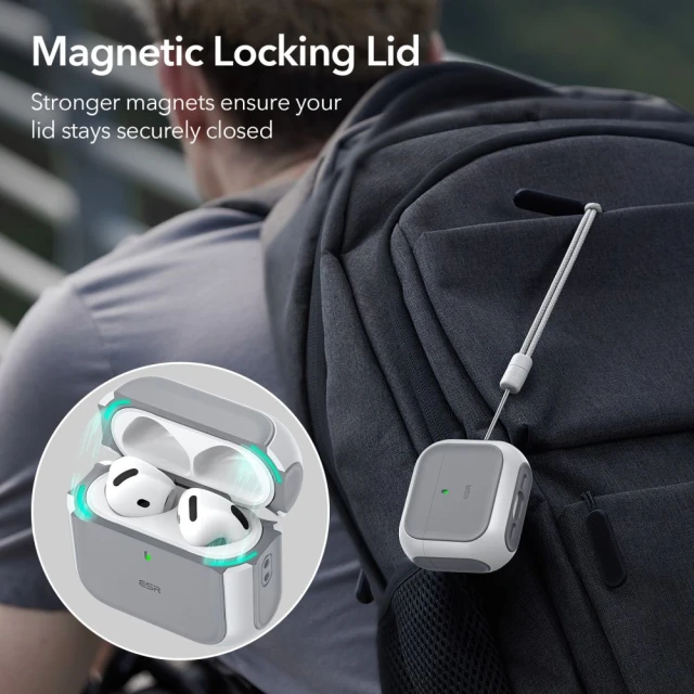Чохол для навушників ESR Orbit Halolock для AirPods 4 White with MagSafe (4894240217603)