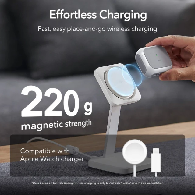 Чохол для навушників ESR Orbit Halolock для AirPods 4 White with MagSafe (4894240217603)