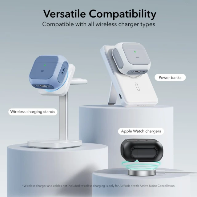 Чохол для навушників ESR Orbit Halolock для AirPods 4 White with MagSafe (4894240217603)