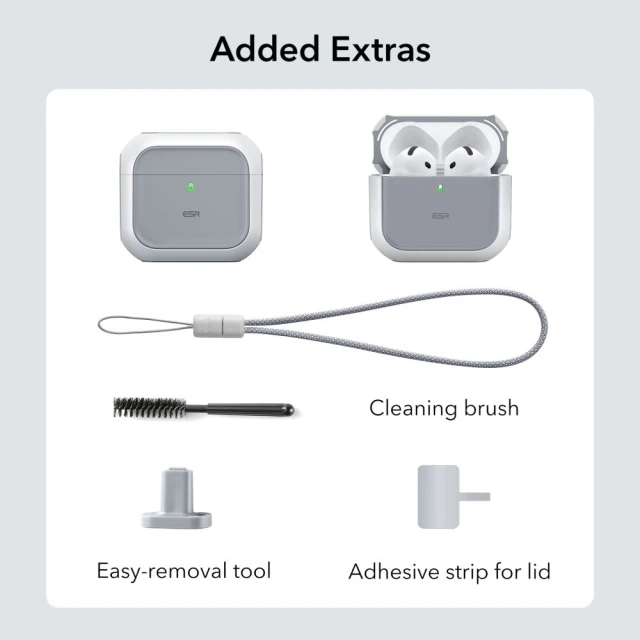 Чохол для навушників ESR Orbit Halolock для AirPods 4 White with MagSafe (4894240217603)