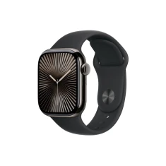 Смарт-годинник Apple Watch Series 10 GPS + Cellular 42 мм титановий корпус Slate з чорним спортивним ремінцем M/L (0195949563270)