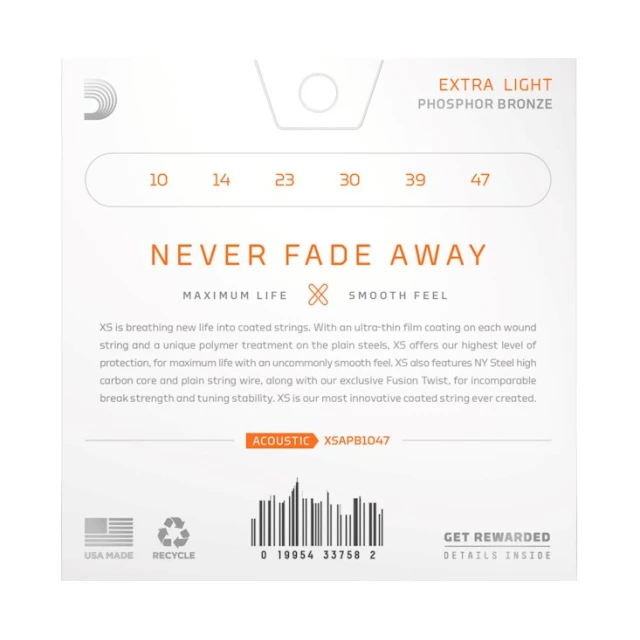 Струни для акустичної гітари D'Addario XSAPB1047 (019954337582)