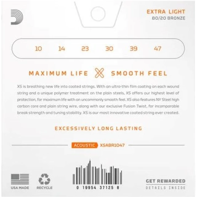 Струни для акустичної гітари D'Addario XSABR1047 (019954371258)