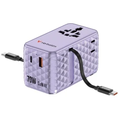 Адаптер Verbatim Travel GaN 70W Purple (30188)