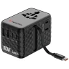 Мережевий адаптер Verbatim GaN EU/UK/US 2xUSB-C/2xUSB-A/1xUSB-C PD 100W Black (30191)