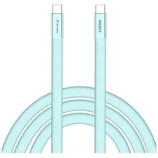 Кабель Verbatim SoftTouch USB-C to USB-C 100W PD3.0 120cm Blue (30276)