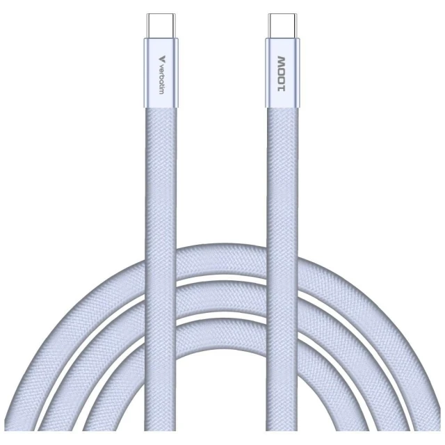 Кабель Verbatim Sync & Charge SoftTouch USB-C to USB-C 100W PD3.0 120cm Purple (30278)